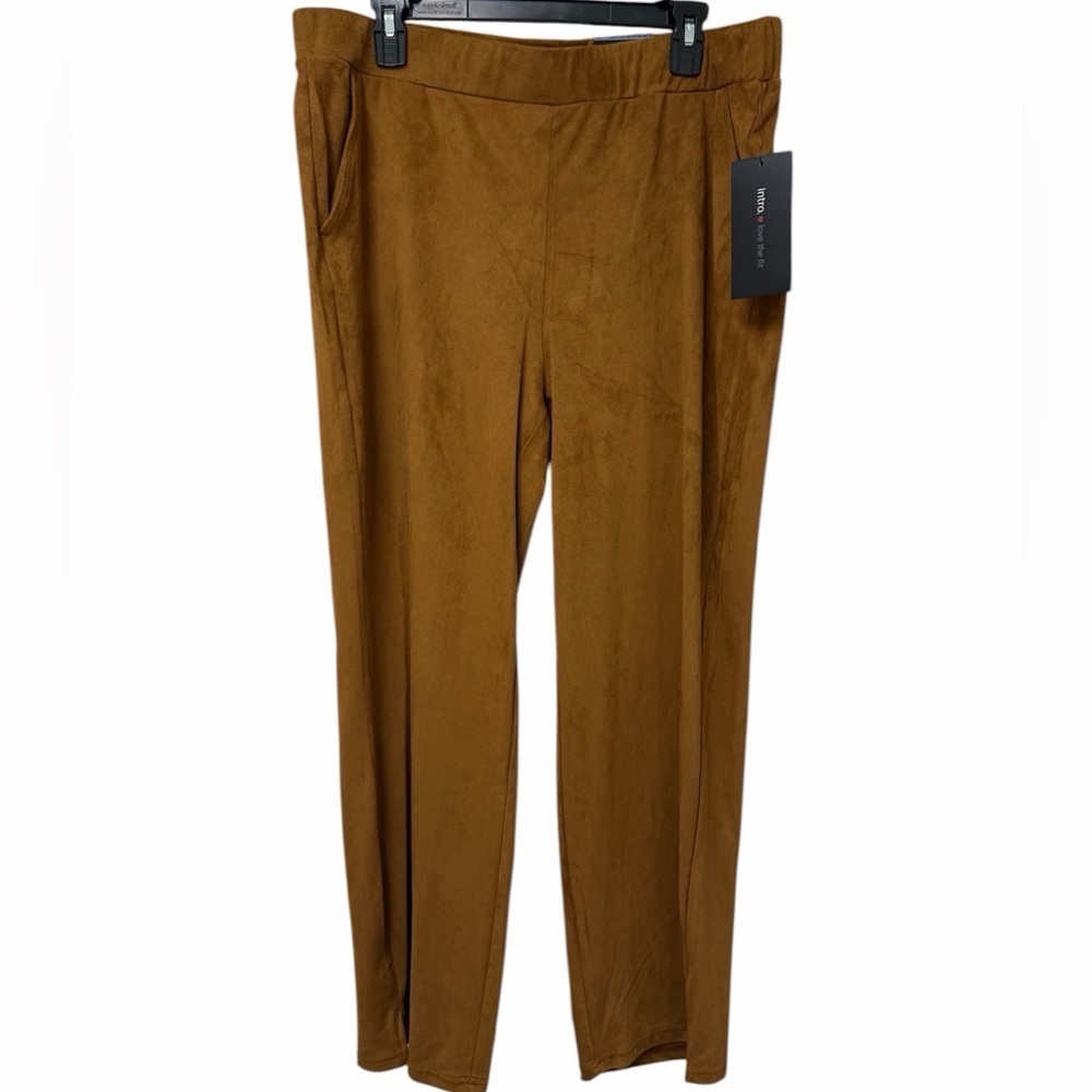 NWT Intro Knit Suede Pull On Relaxed Leg Pants Saddle XL